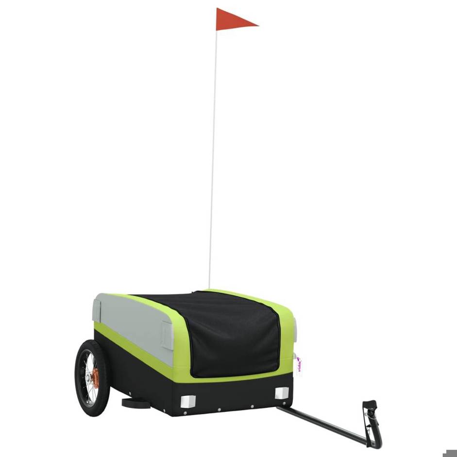 VIDA XL - Schwarz und Grün 30 kg - Fahrradanhänger (Eisen) [1St.]