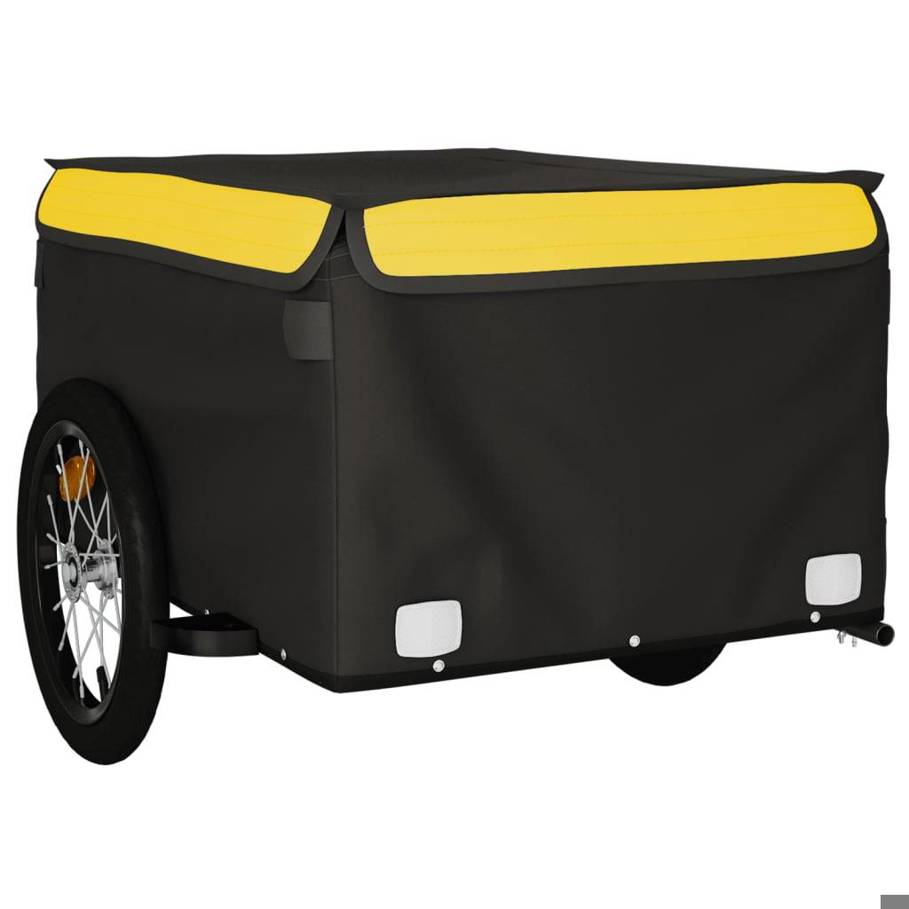VIDA XL - Fahrradanhänger (Schwarz/Gelb) 45 kg Eisen