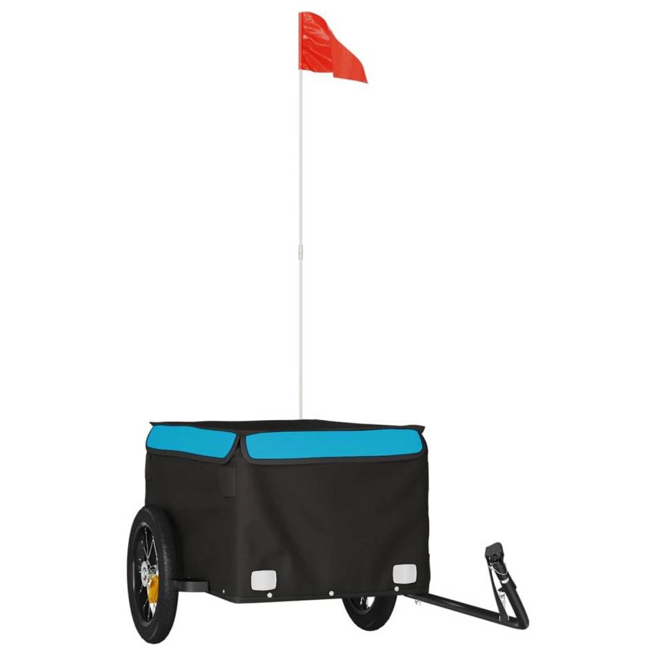 VIDA XL - unkenntlich - Fahrradanhänger (Schwarz/Blau, 30 kg, Eisen)