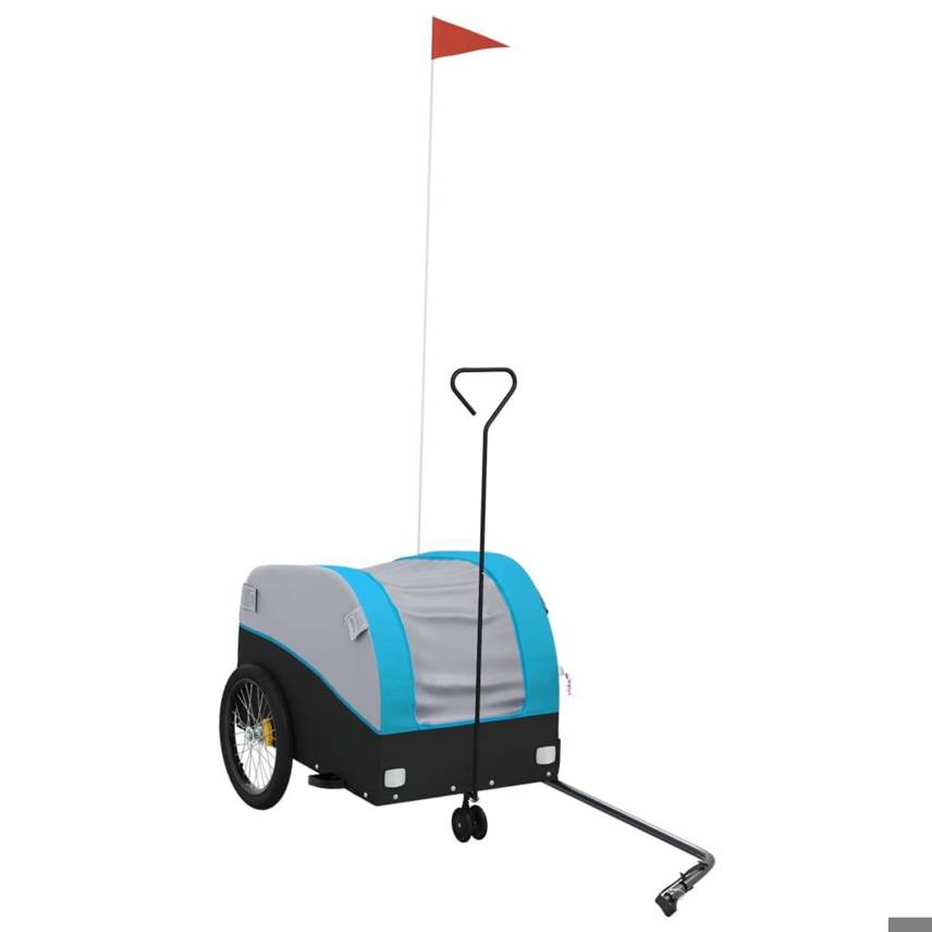 VIDA XL - Fahrradanhänger Schwarz (Blau) 30 kg – 1St. Eisen
