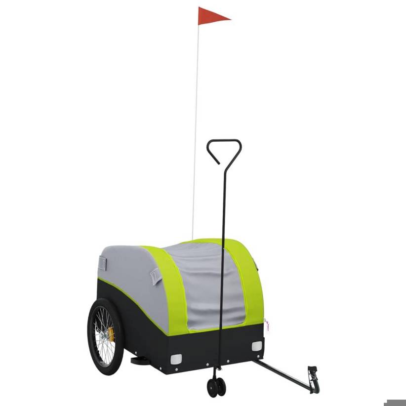 VIDA XL - Fahrradanhänger - 45 kg Eisen (Schwarz & Standard-Grün seidenmatt)