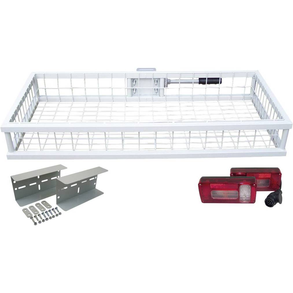 Berger & Schröter - 31436 (B x H x T) 105 x 16 x 45 cm - Pulverbeschichteter Stahl-Heckträger, Grau, 11kg, Belastbar bis 59kg