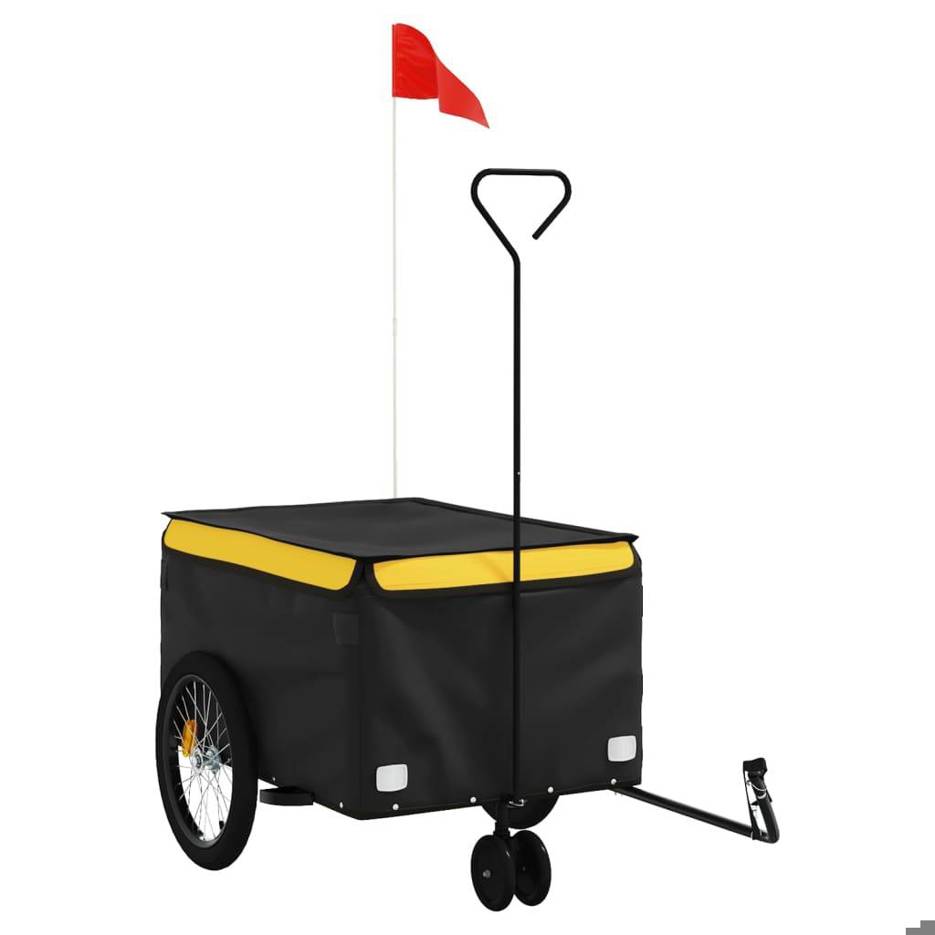 VIDA XL - Fahrradanhänger - Schwarz Gelb 30kg Eisen (1St.)