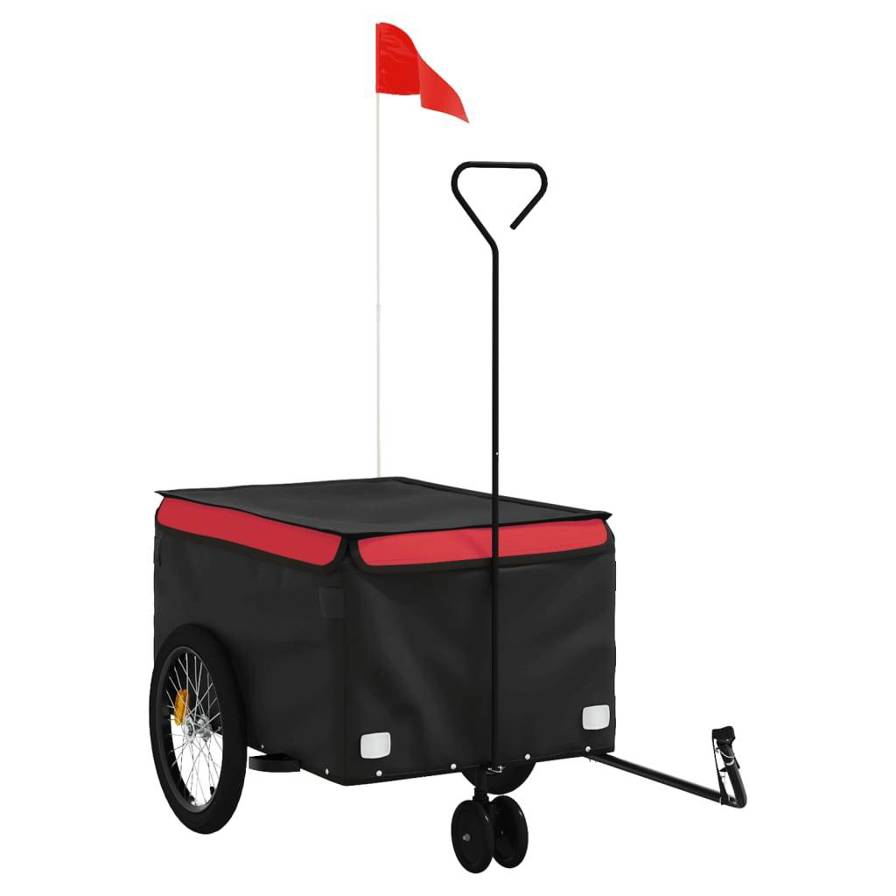 VIDA XL - Fahrradanhänger Eisen (Inhalt: 1St., Farbe: Rot) - Modell: SchwarzRot30KG
