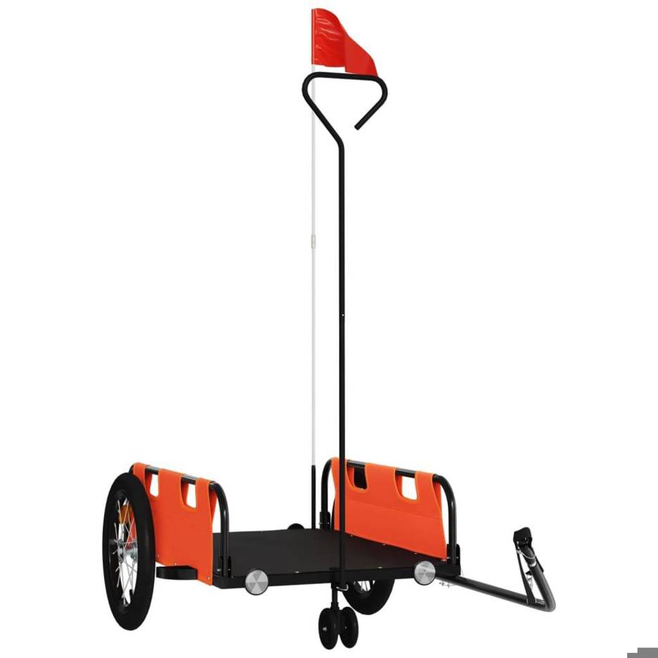 VIDA XL - Fahrradanhänger (Orange, Oxford-Gewebe, Eisen)