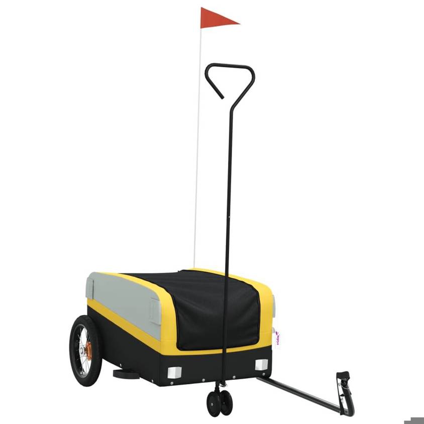 VIDA XL - Fahrradanhänger 30 kg (Schwarz & Gelb)