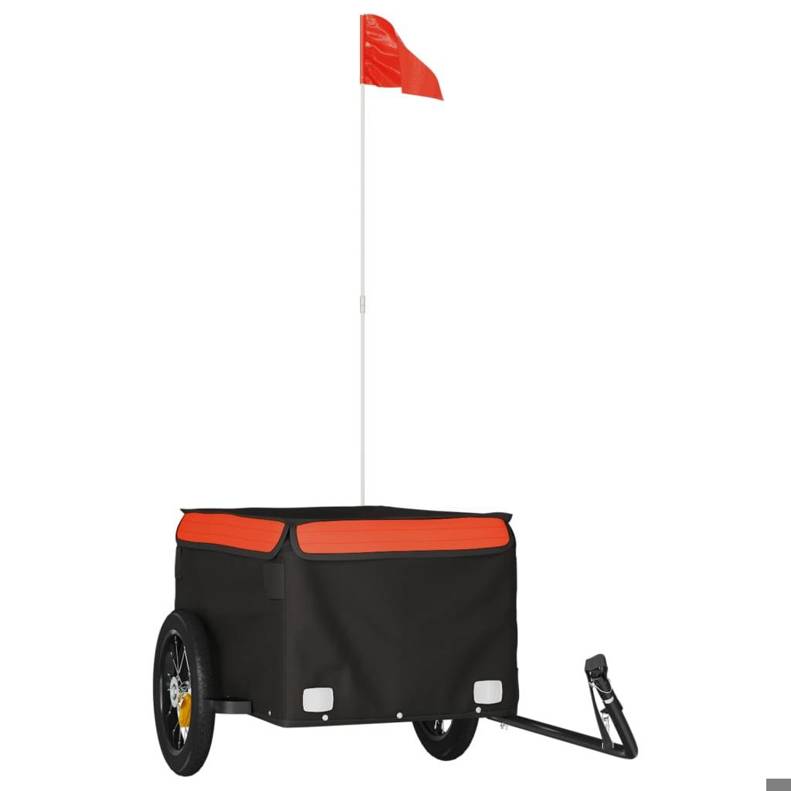VIDA XL - Fahrradanhänger Modell 30 kg (Schwarz-Orange)