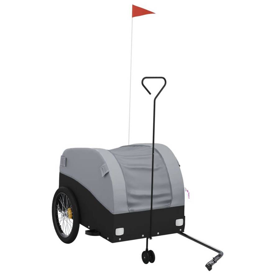 VIDA XL - Fahrradanhänger - Schwarz & Grau - 45 kg - Eisen