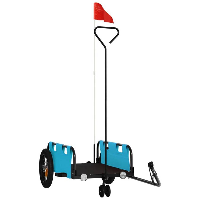 VIDA XL - Fahrradanhänger - Oxford-Gewebe & Eisen (Blau, 6.9kg)