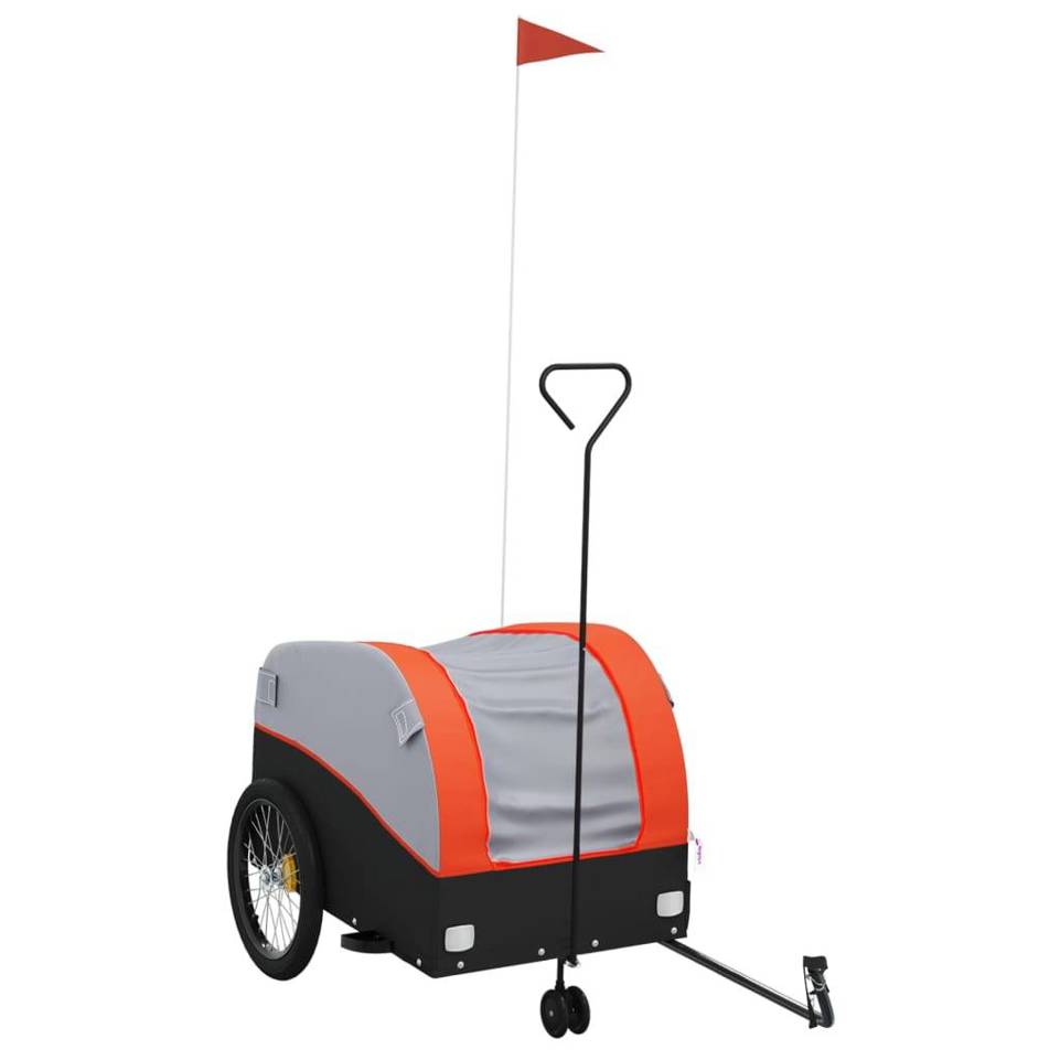 VIDA XL - Fahrradanhänger, Modell 45 kg - robust und stilvoll in Eisen/Orange